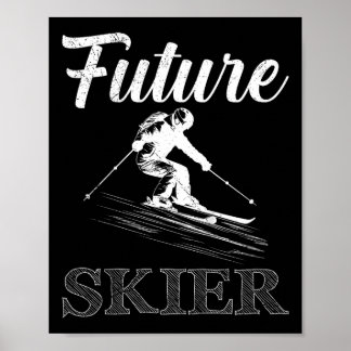 Kinder skiër toekomstige skiër Funny Skier binnenk Poster