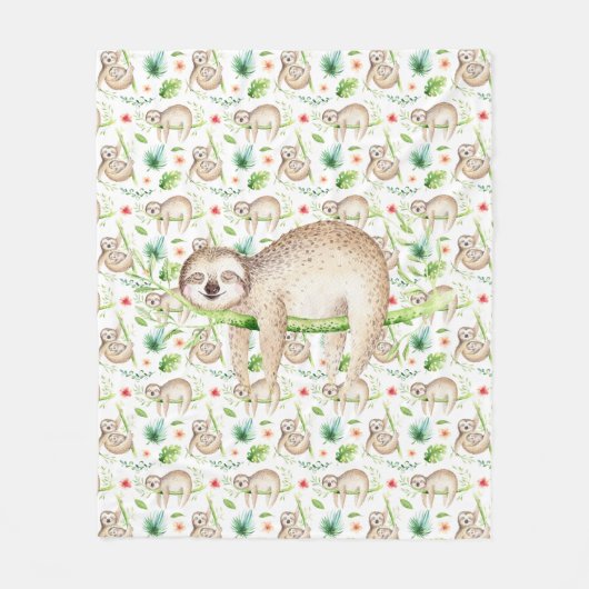Kinder Sleepy Time Sloth Fleece Deken (Voorkant)