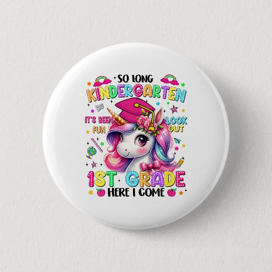 Kinder So Long Kindergarten Afstuderen Afstuderen  Ronde Button 5,7 Cm (Voorkant)