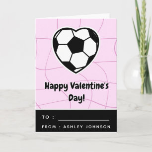 Kinder Soccer Heart Classroom Valentijnsdag Roze Kaart