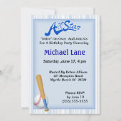 Kinder softbal verjaardagsuitnodiging kaart (Voorkant)