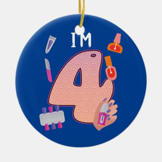 Kinder Spa Makeup 4e verjaardag van het meisje Keramisch Ornament (Voorkant)