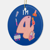 Kinder Spa Makeup 4e verjaardag van het meisje Keramisch Ornament (Links)