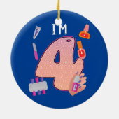 Kinder Spa Makeup 4e verjaardag van het meisje Keramisch Ornament (Achterkant)