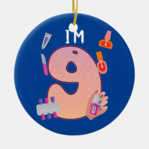 Kinder Spa Makeup 9de verjaardag van het meisje Keramisch Ornament