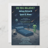 Kinder Space Galaxy Aliens Sleepover verjaardagsfe Kaart (Voorkant)