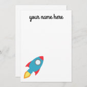 Kinder speciale Rocket Ship Notecards Feestdagenkaart (Voorkant / Achterkant)