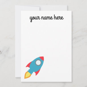 Kinder speciale Rocket Ship Notecards Feestdagenkaart