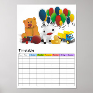 Kinder speelgoed / Dienstregeling Poster
