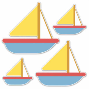  Kinder Speelgoed Zeilboten Sticker