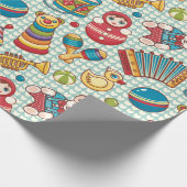 Kinder speelgoedpatroon cadeaupapier (Hoek)