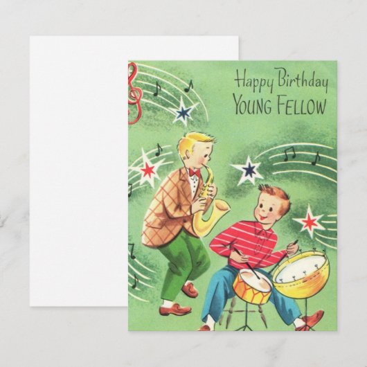  Kinder speelinstrumenten Verjaardag Kaart (Voorkant / Achterkant)