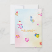 Kinder speeltuin verjaardag dank u kaart Waterverf (Achterkant)