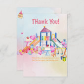 Kinder speeltuin verjaardag dank u kaart Waterverf (Voorkant / Achterkant)