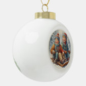 Kinder spelen in de Snow Snowflake Framed Ornament (Links)