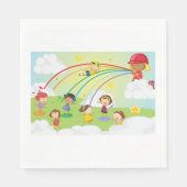 Kinder spelen in een parkpapier servetten (Voorkant)