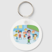 Kinder spellen in het klaslokaal sleutelhanger (Voorkant)