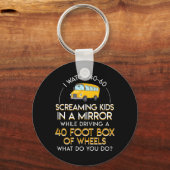 Kinder spiegel voor het screenen van schoolbusstuu sleutelhanger (Voorkant)