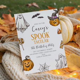 Kinder Spooktaculaire Halloween Birthday Party Kaart