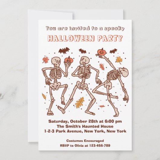 Kinder Spooky Halloween Feestuitnodiging Kaart (Voorkant)