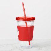 Kinder sport Baseball Athletic Personalized Red Acryl Drinkbeker (Links)