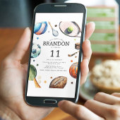 Kinder sportbal verjaardagsfeest kaart