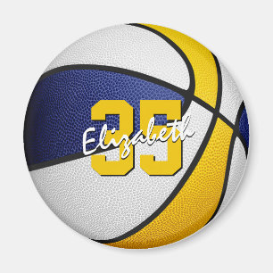 kinder sporten blauw goud team kleuren basketbal magneet