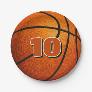 kinder sportverjaardagsfeestje basketbal papieren bordje