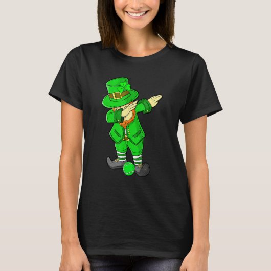 Kinder St Patricks Day Dabbing Leprechaun Tennis T-shirt (Voorkant)