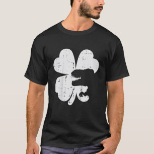 Kinder St Patricks Day Dino Shamrock Saint Paddys T-shirt