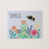 Kinder staafjes en groothoekbijen en bloemen legpuzzel (Horizontaal)