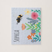 Kinder staafjes en groothoekbijen en bloemen legpuzzel (Verticaal)