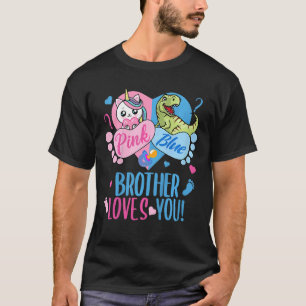Kinder stekelroze of blauwe roer houdt van je dino t-shirt