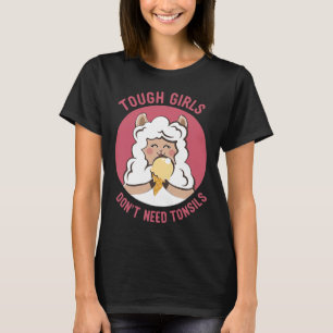 Kinder stoere meisjes hebben geen amandelen schape t-shirt