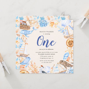 kinder strand eerste verjaardag uitnodiging