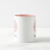 Kinder super schattige twee toonroze Kitten Aangep Mok (Midden)