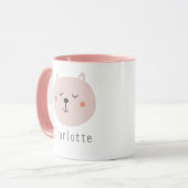 Kinder super schattige twee toonroze Kitten Aangep Mok (Voorkant links)