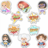 Kinder superheld Girls Sticker (Voorkant)
