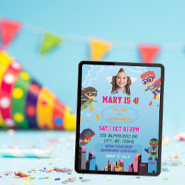 Kinder Superheld Kostuum Verjaardagsfeest Kaart