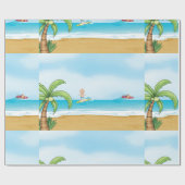 Kinder Surfen Tropisch Strand Fun Zomer Oceaan Cadeaupapier (Vlak)