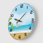 Kinder Surfen Tropisch Strand Fun Zomer Oceaan Grote Klok (Hoek)