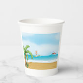 Kinder Surfen Tropisch Strand Fun Zomer Oceaan Papieren Bekers (Voorkant)