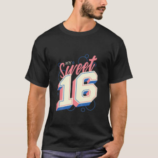 Kinder Sweet Sixn 16e verjaardag prinses T-shirt