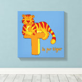 Kinder T is voor de tijger Canvas Afdruk (Insitu (Houten vloer))