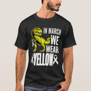 Kinder T Rex Dino March We Draag Endometriosis Awa T-shirt