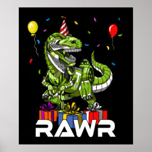 Kinder T-Rex Dinosaur Robot Rawr Birthday Boy Part Poster