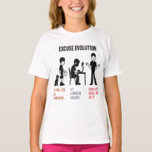 Kinder T-shirt."Excuse Evolution" grappig -unisex.