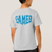 Kinder T-shirt met Blue Cameo Logo (Achterkant)
