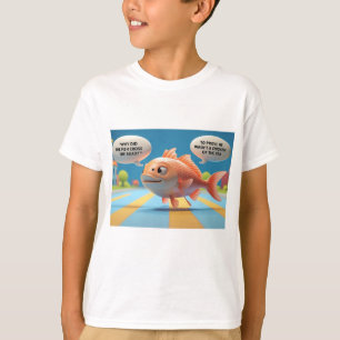 Kinder T-shirt met grappig visraadsel