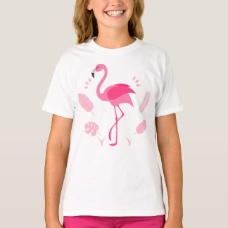 Kinder T-shirt met roze flamingo